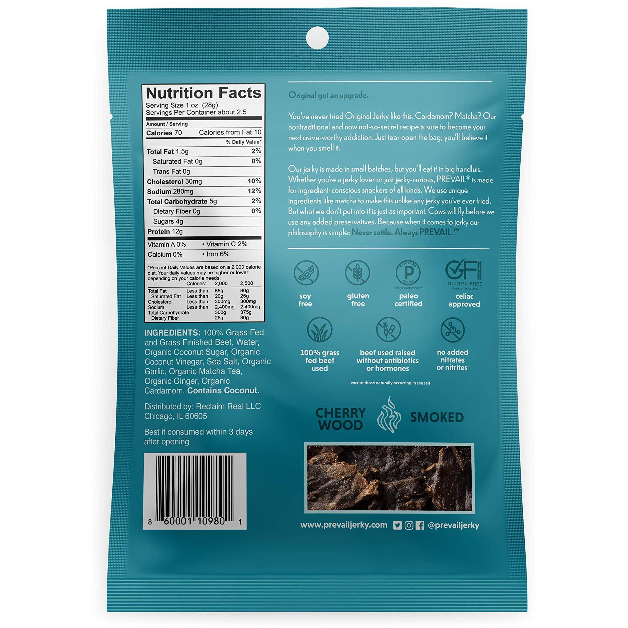 Prevail - Jerky Beef Original - Case Of 8-2.25 Oz (8X2.25 Oz)