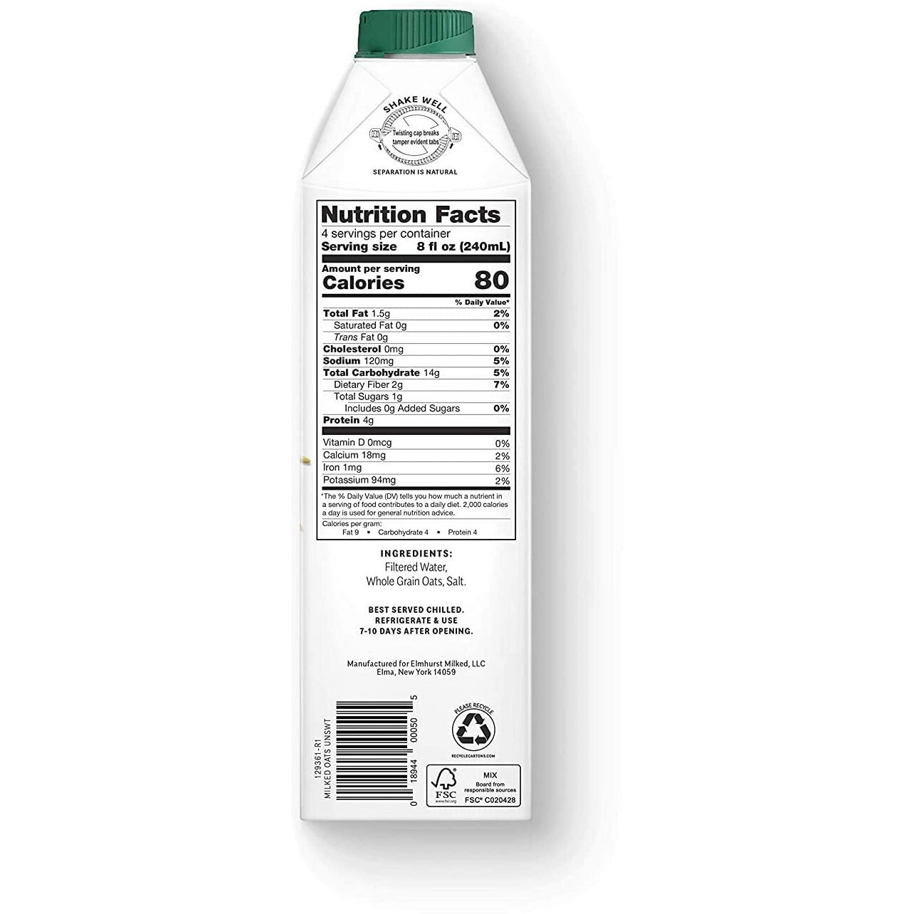 Elmhrst Oat Unswt        (6X32.00)