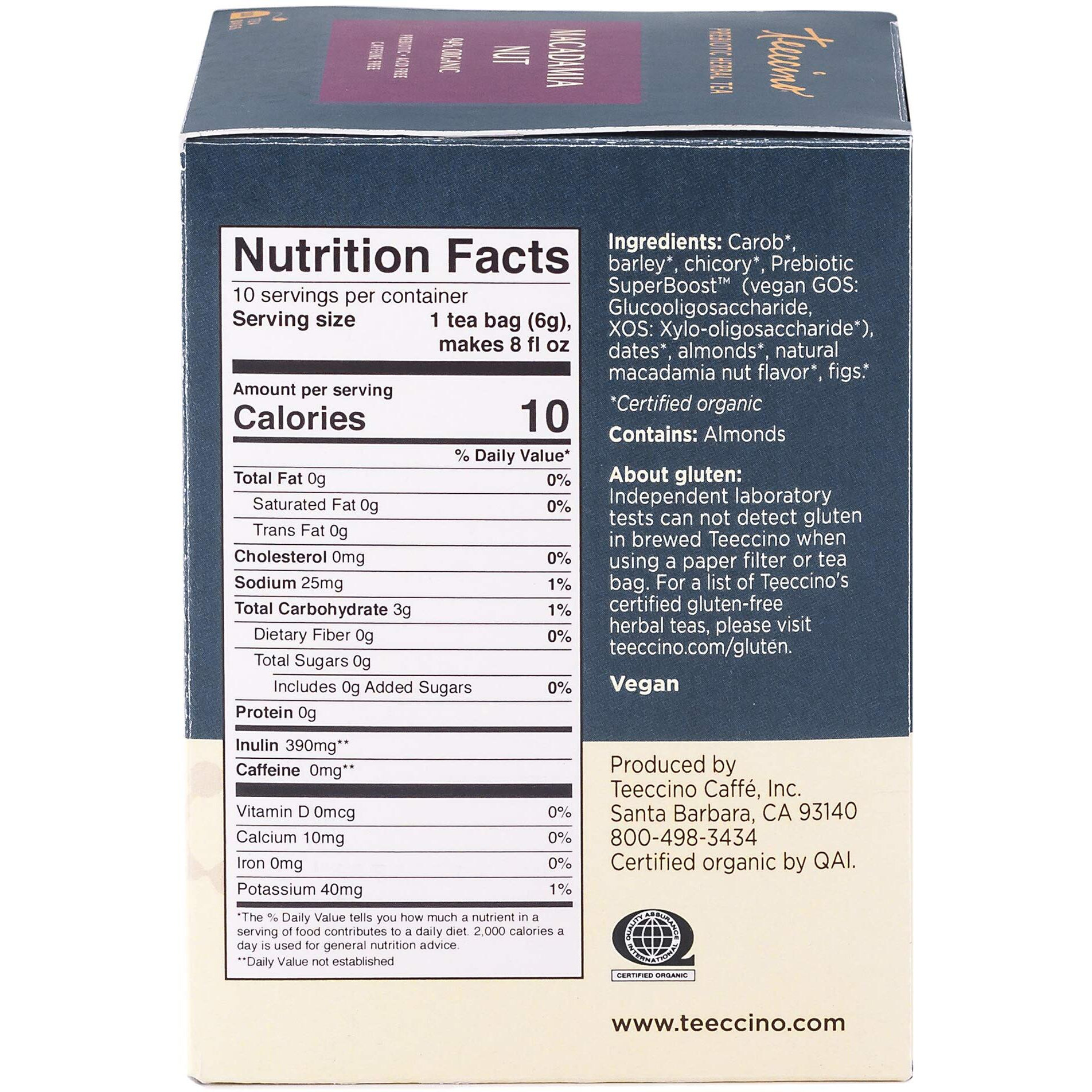 Og3 Teec Mcdmia Nut Tea ( 6 X 10 Bag  )