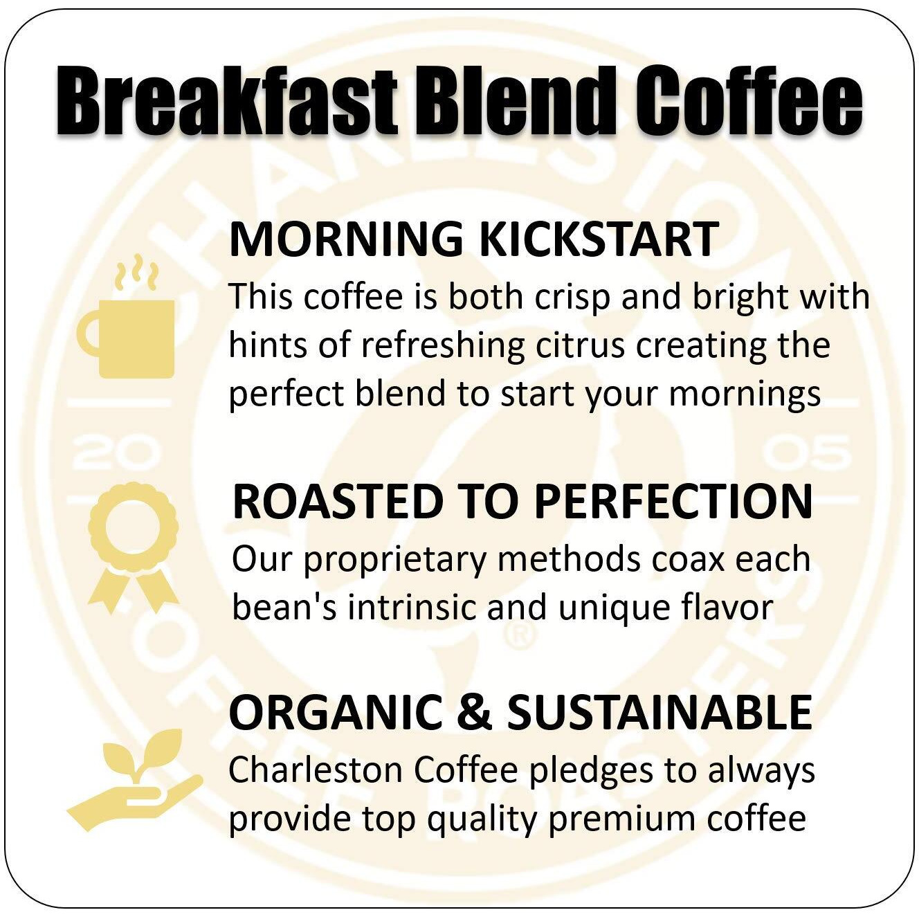 Charleston Coffee Roasters - Coffee Breakfast Ground - Case Of 6-10.5 Oz (6X10.5 Oz)