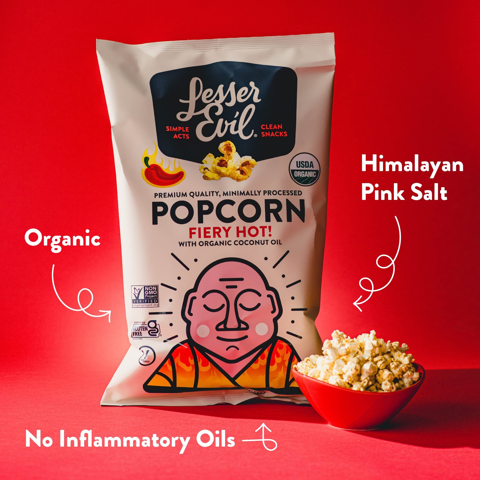 Le Pcorn Fiery Hot ( 12 X 4.6 Oz   )