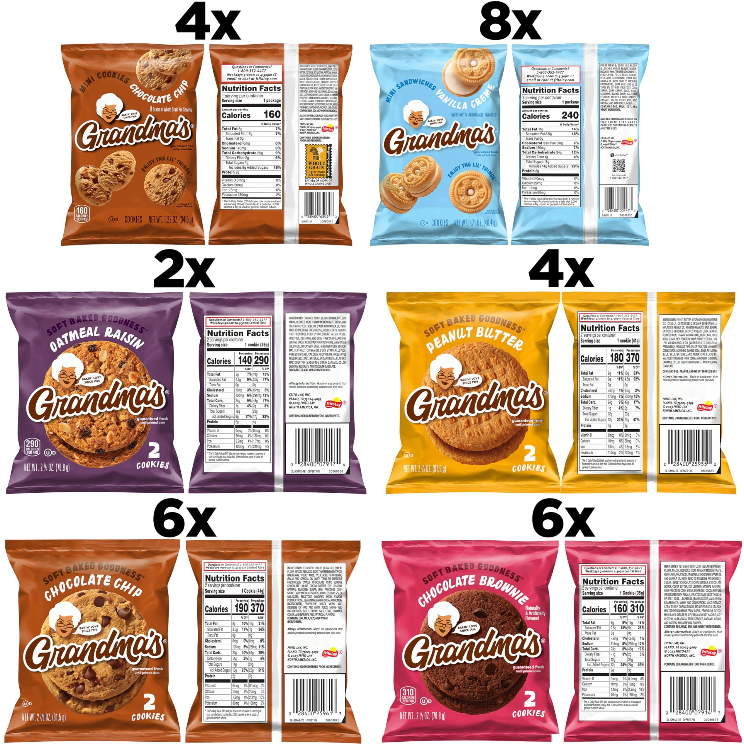 Grandma's Cookies Variety Pack, 30 Count