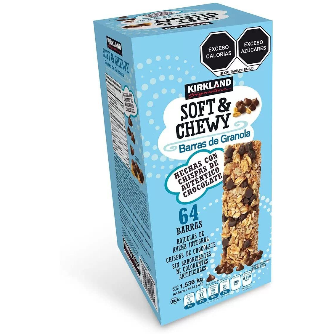 Kirkland Signature Soft & Chewy Chocolate Chips Granola Bars, 54.4 Oz