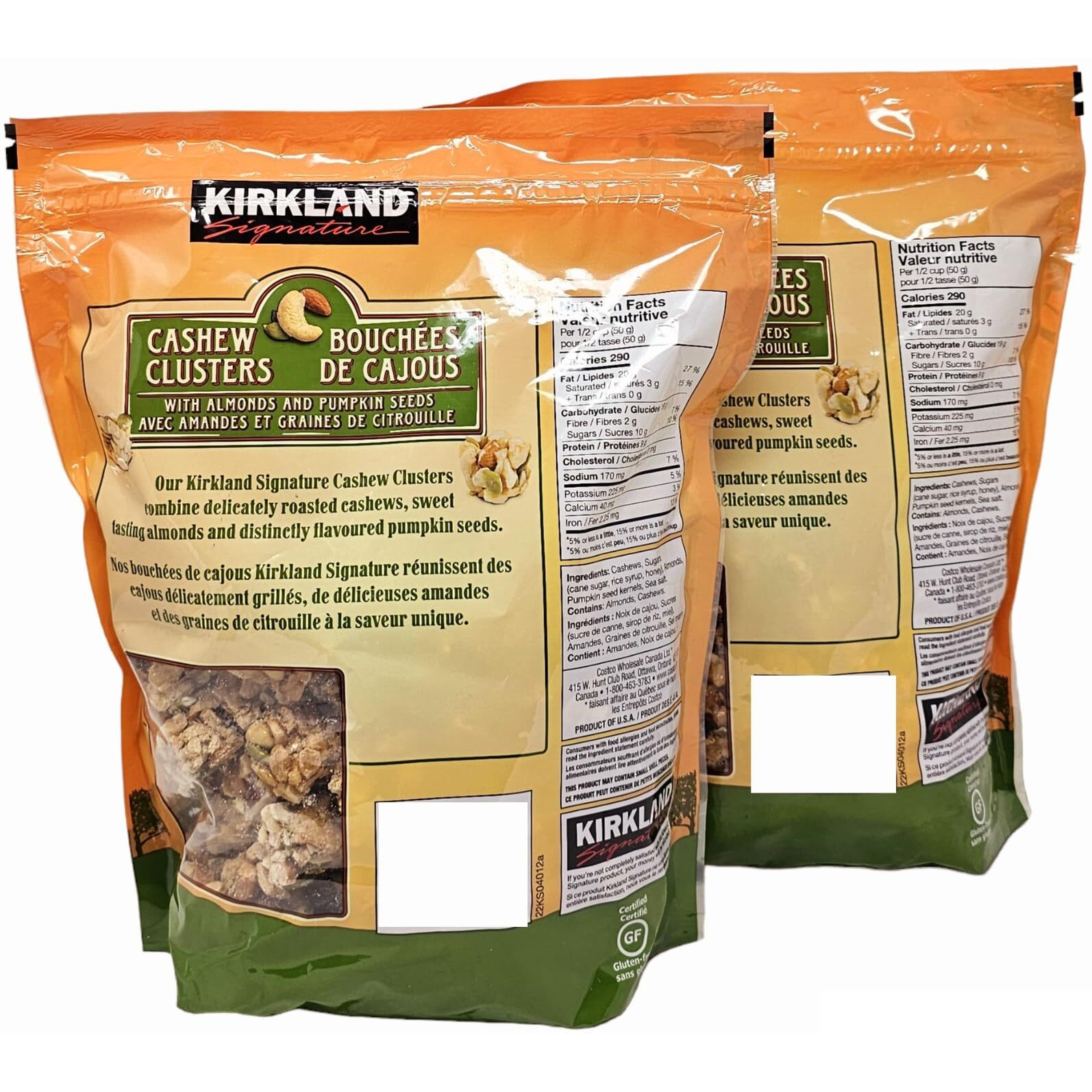 Kirkland Cashew Clusters With Almonds And Pumpkin Seeds Gluten Free 32 Oz (Pack Of 2) - Bundle - C6