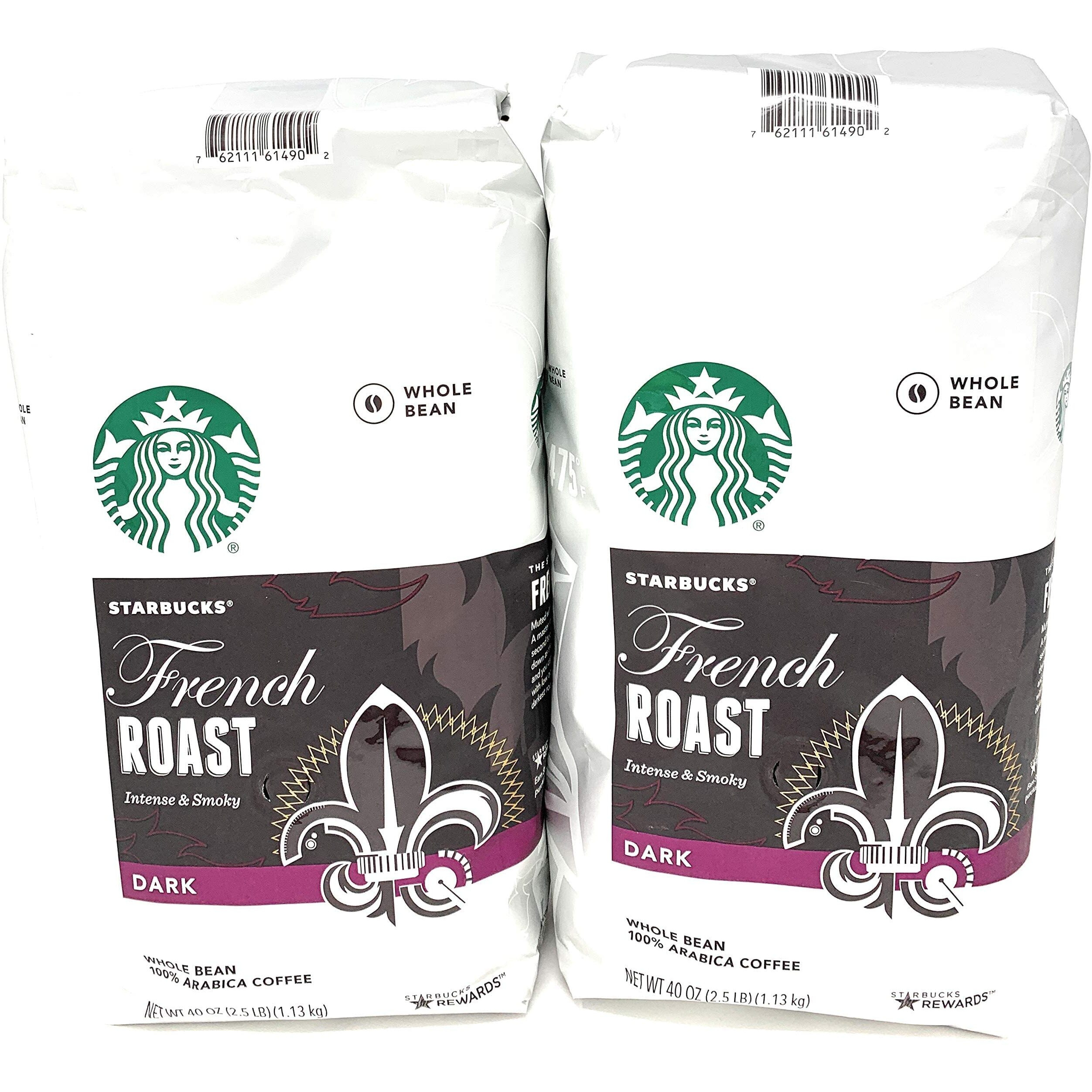 2 Packs Of 40 Oz Starbucks French Roast Whole Bean Coffee  2 X 40 Oz  80 Oz