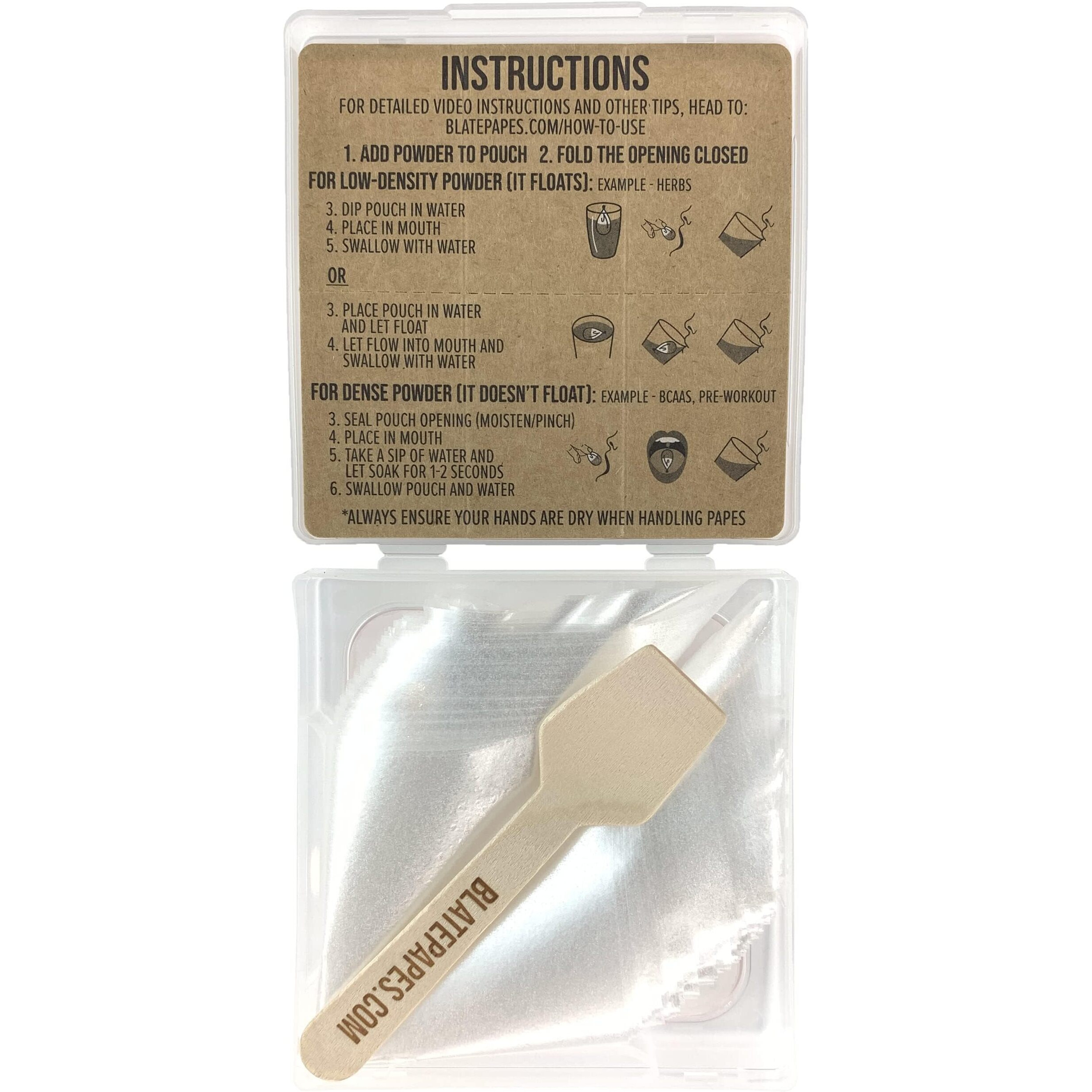 Blate Papes Gel Film Pouches, 120 Count | Edible Films For Taking Herbs And Supplements