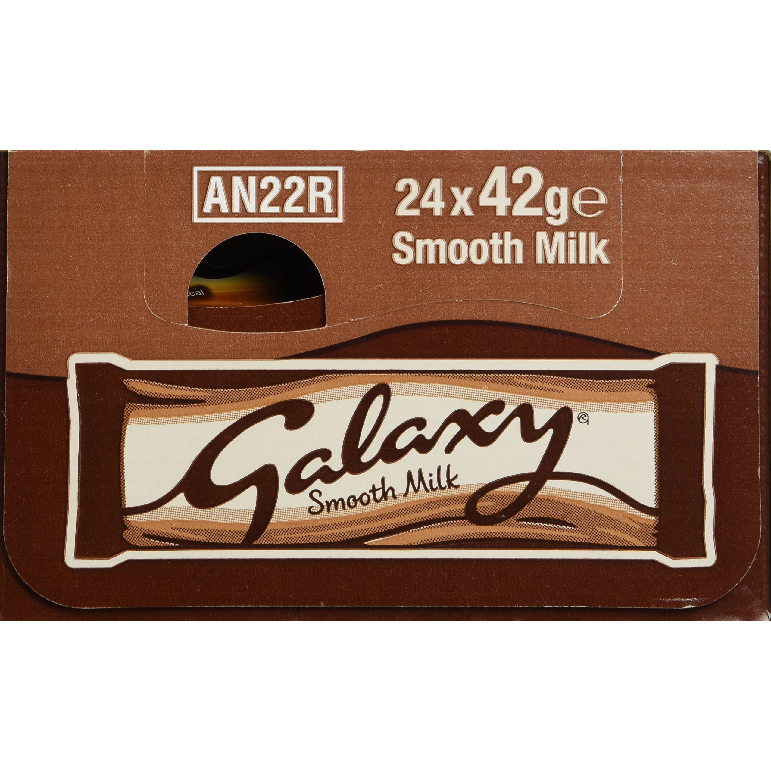 Galaxy, Smooth Milk Chocolate Bar Single 42G Bar (Pack Of 24)