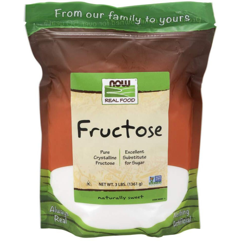 Now Foods, Fructose, Pure Crystalline Frustose, Excellent Substitute For Sugar, Certified Non-Gmo And Kosher, 3-Pound (Packaging May Vary)