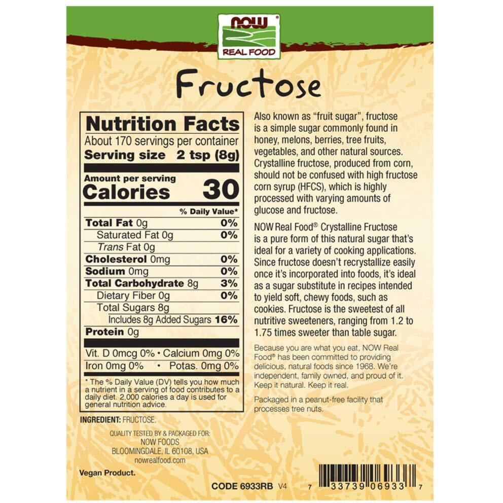 Now Foods, Fructose, Pure Crystalline Frustose, Excellent Substitute For Sugar, Certified Non-Gmo And Kosher, 3-Pound (Packaging May Vary)