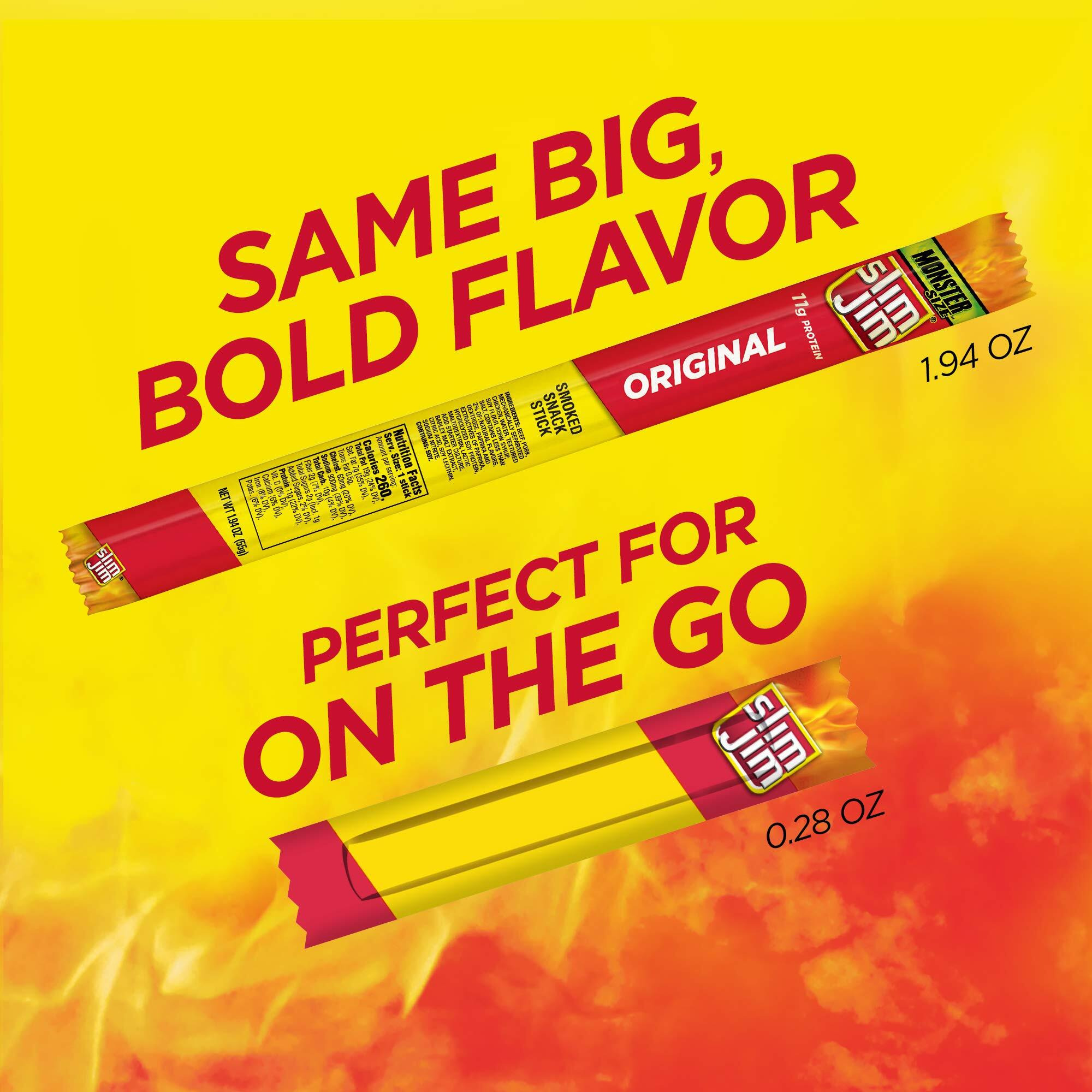 Slim Jim Original Snack Size Stick, Easy, On-The-Go School, Work And Travel Snacks, 0.28 Oz Meat Snacks, 46 Count Box