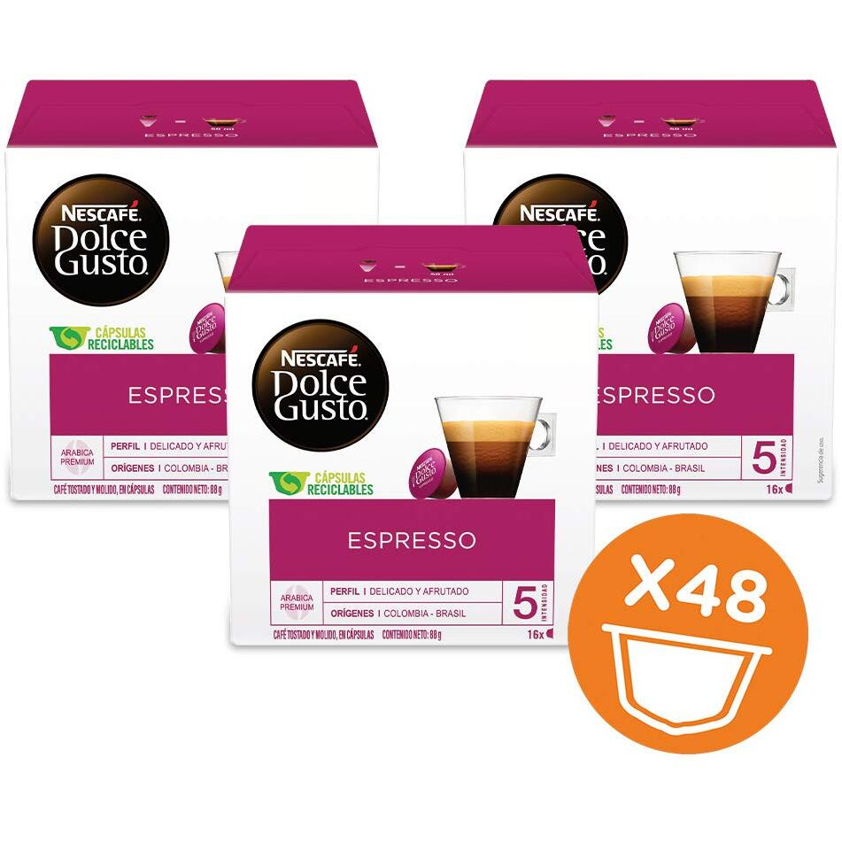 Nescaf Dolce Gusto Coffee Capsules Espresso 48 Single Serve Pods, (Makes 48 Cups) 48 Count