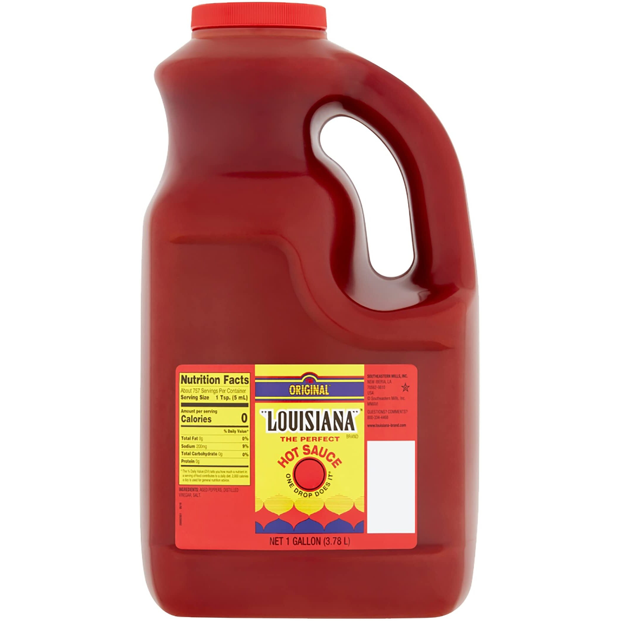 Louisiana Brand Hot Sauce, Original Hot Sauce, Made From Aged Hot Peppers & Vinegar, Adds Flavor To Any Meal (1 Gallon (Pack Of 1))