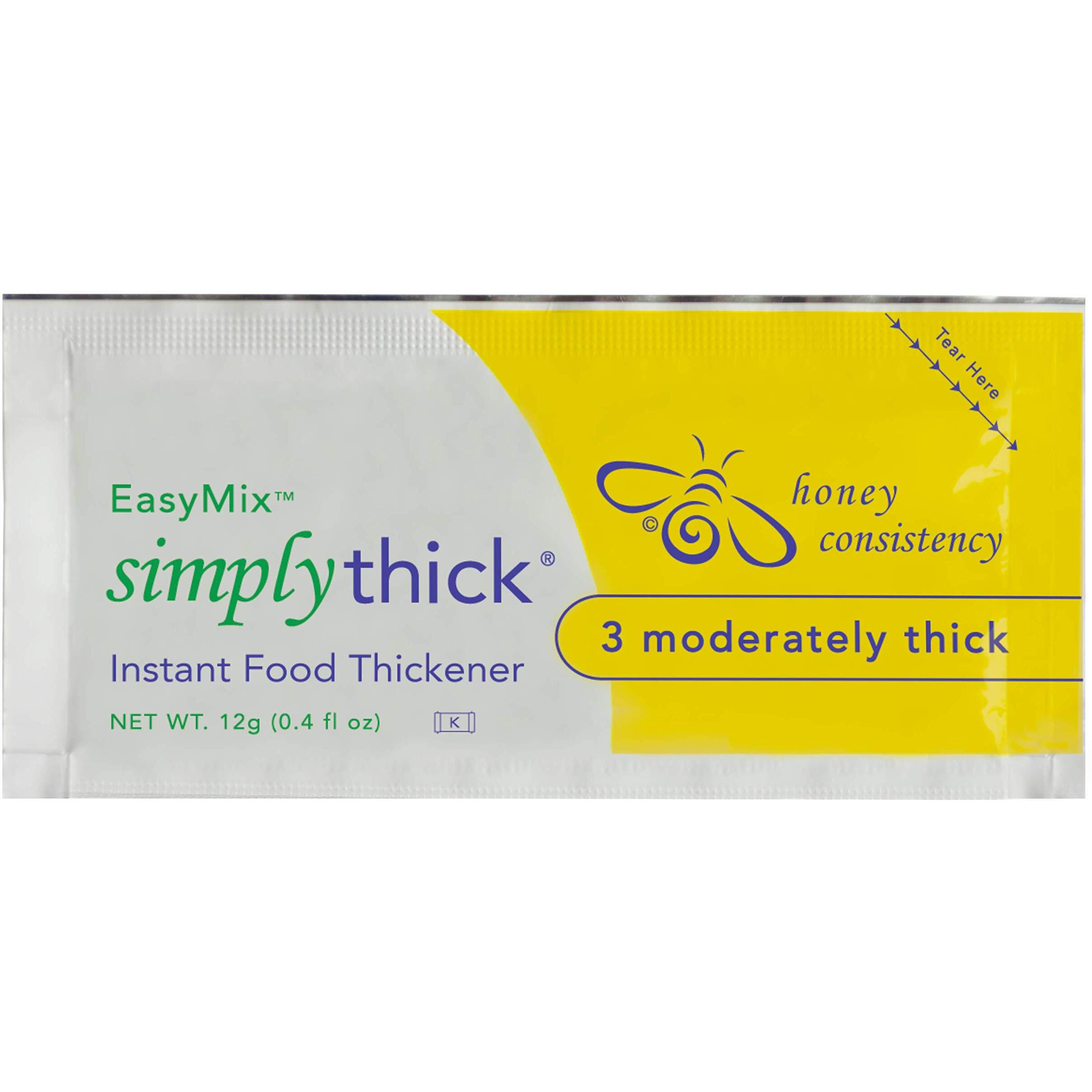 Simplythick Easymix | 100 Count Of 12G Individual Packets | Gel Thickener For Those With Dysphagia & Swallowing Disorders | Creates An Iddsi Level 3 - Moderately Thick (Honey Consistency)