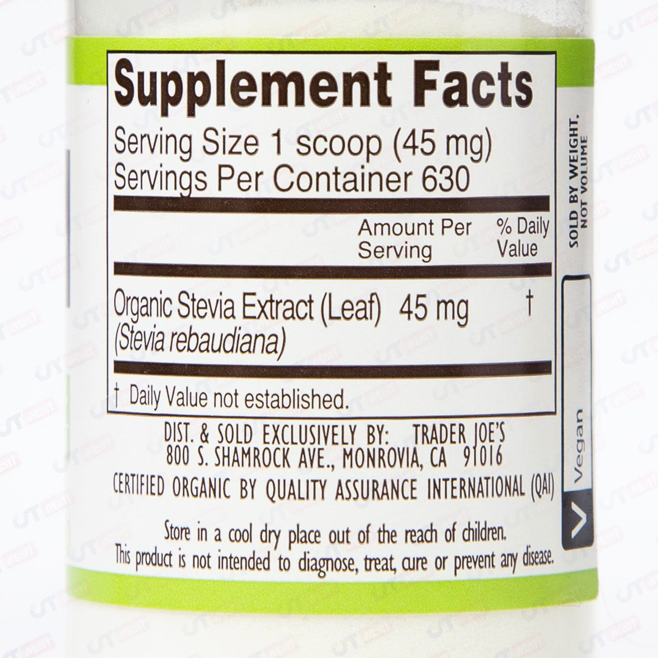 Trader Joe's Organic Stevia Extract Calorie Free 1 Oz 630 Servings