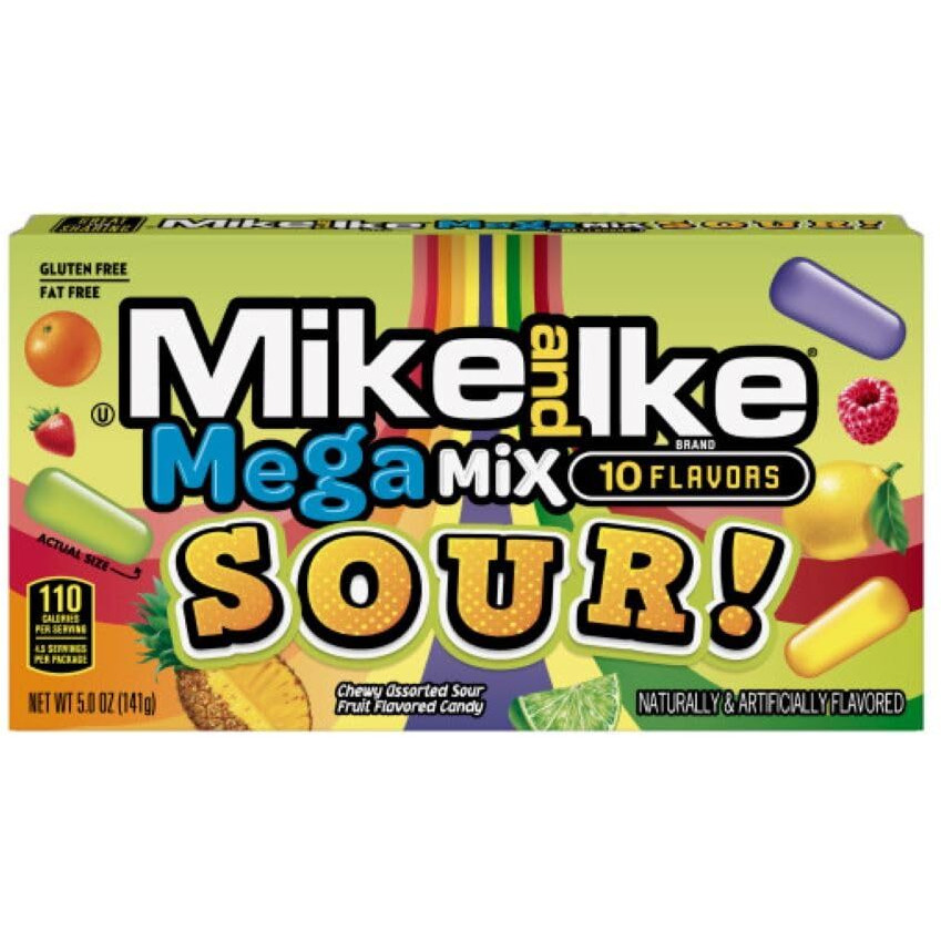 Mike And Ike Candy, Mega Mix Sour, 5Oz Theater Box, Pack Of 12