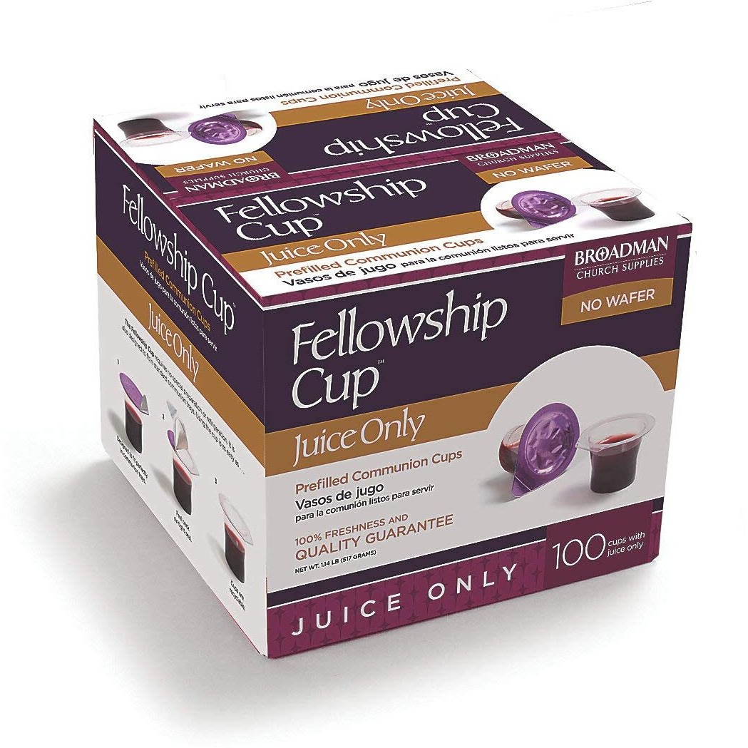 Fellowship Cup Prefilled Communion Cups With Juice Only (100 Count Box) Juice Only / No Wafer