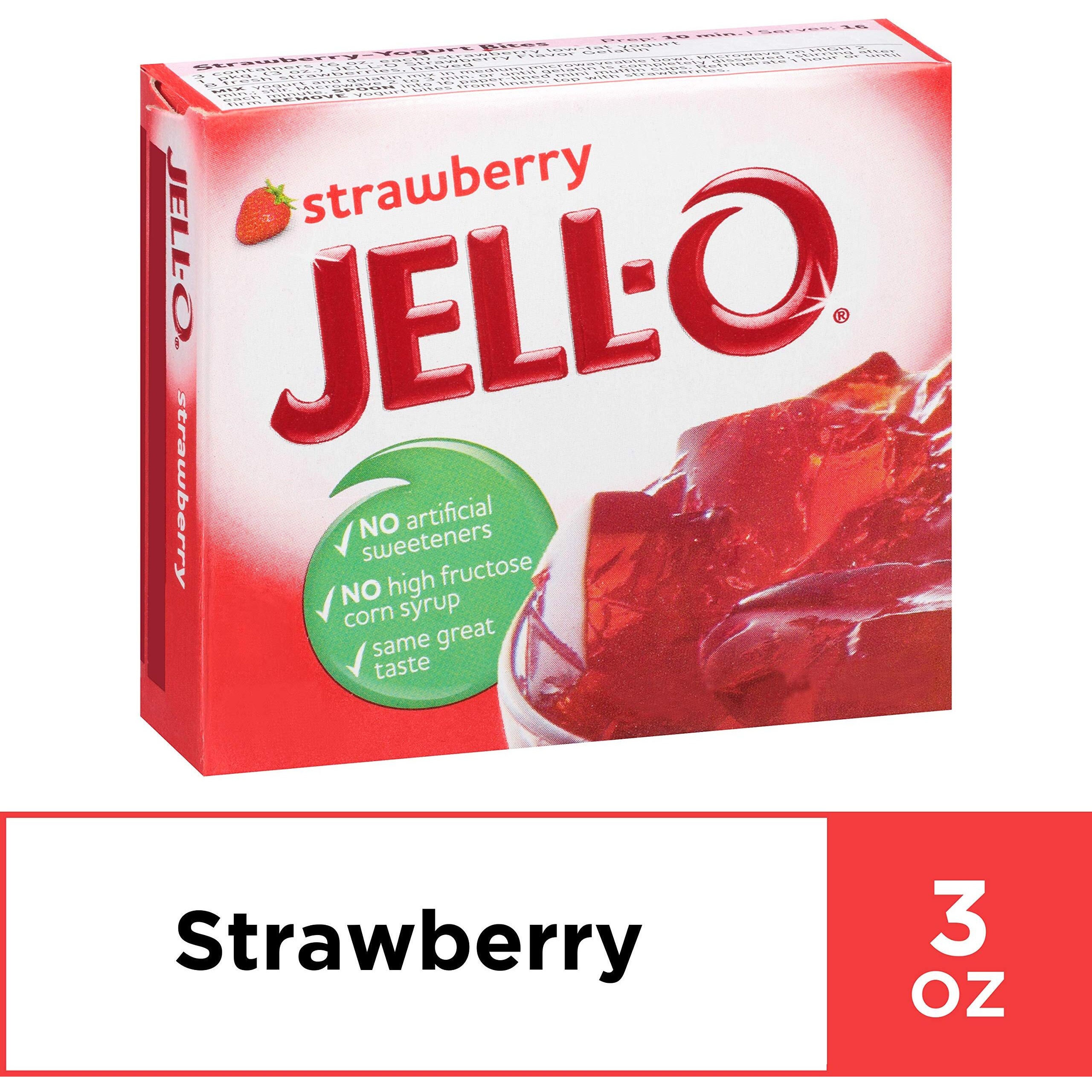 Jell-O Strawberry Gelatin Mix (3 Oz Boxes, Pack Of 24)