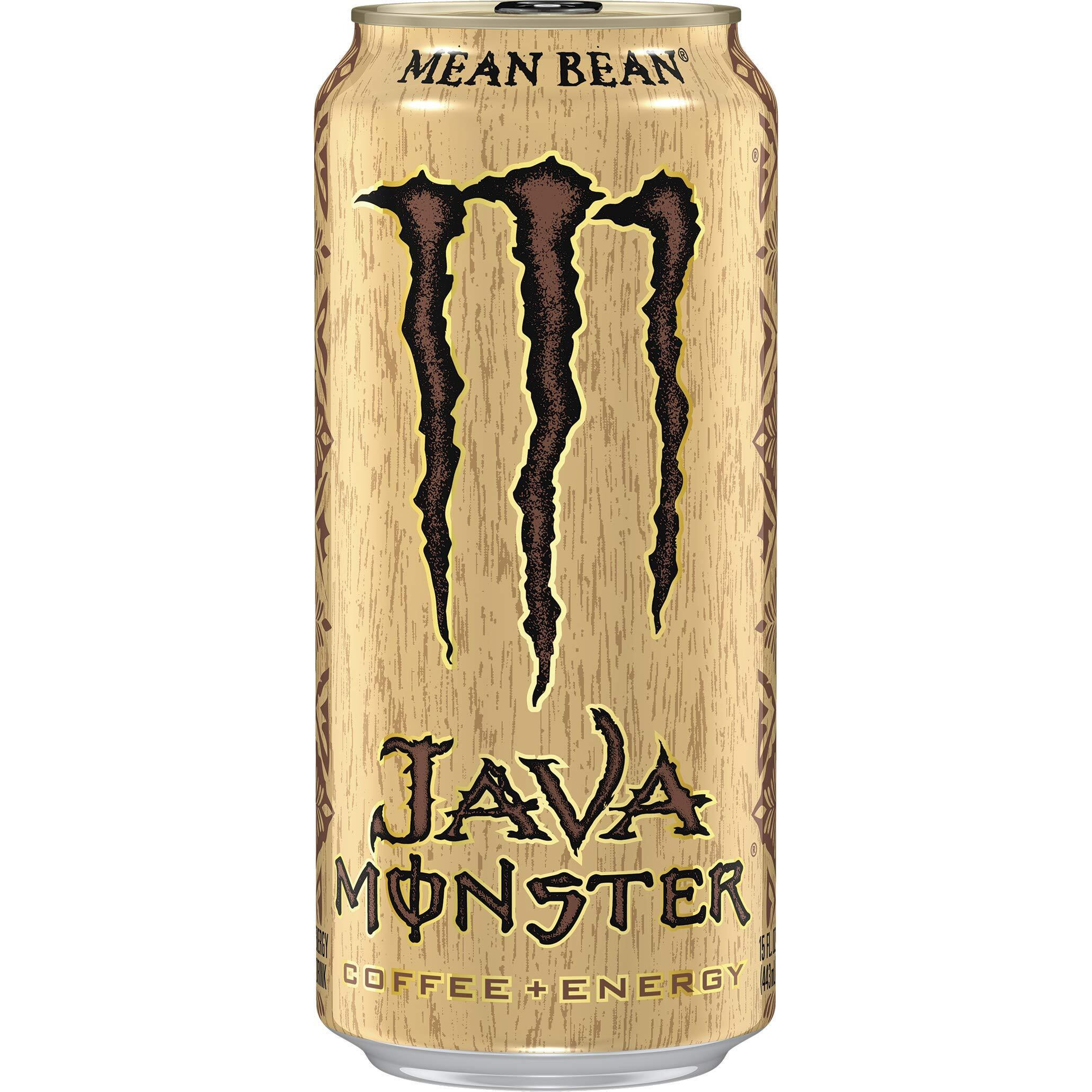 Monster Energy Java Monster Mean Bean, Coffee + Energy Drink, 15 Fl Oz (Pack Of 12)