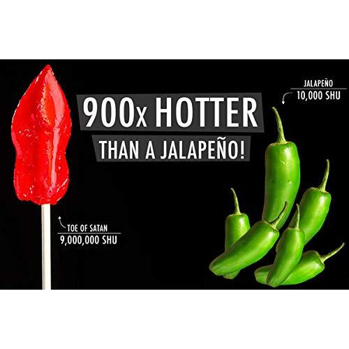 Flamethrower Candy Co Toe Of Satan Lollipop One Pack Carolina Reaper Spicy Challenge