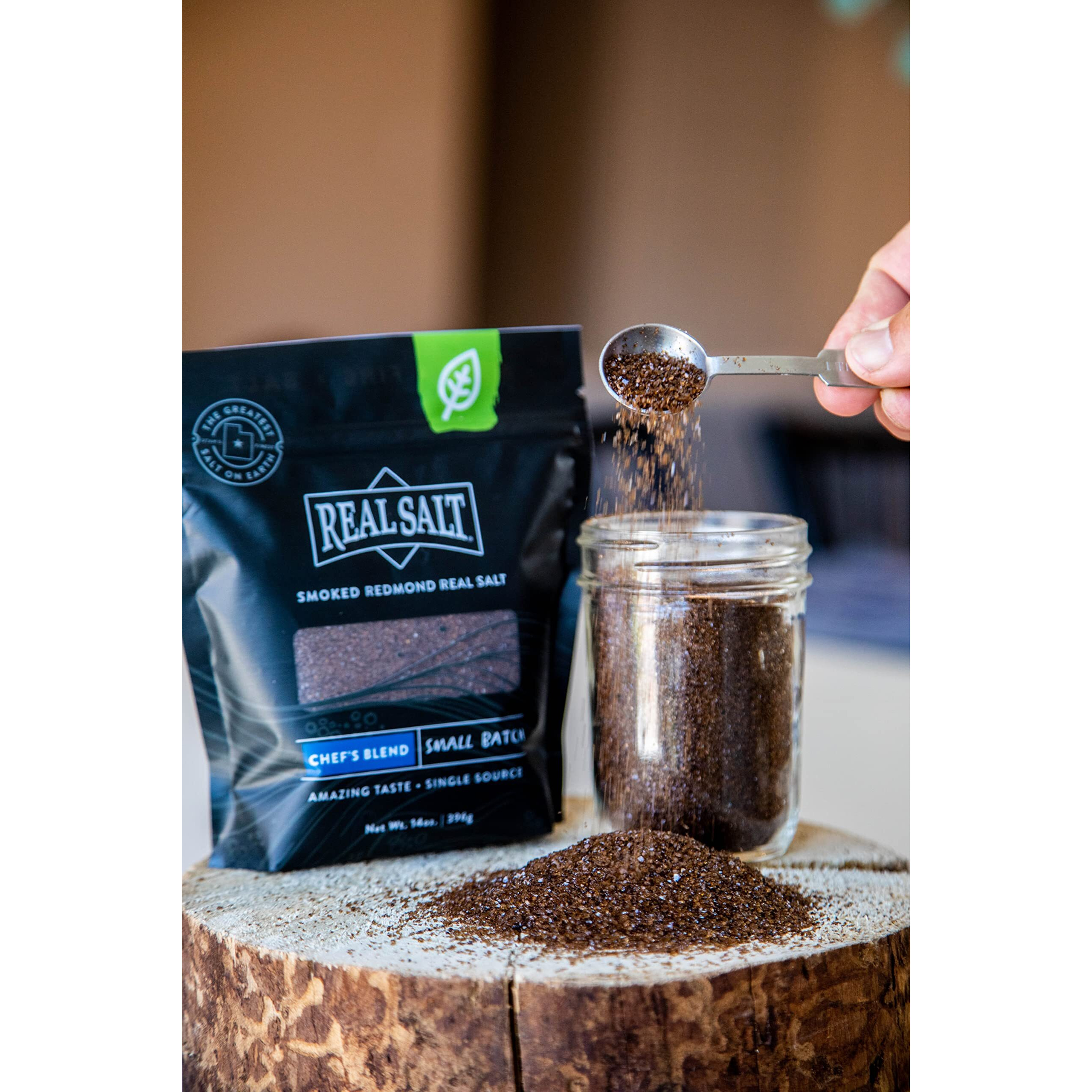 Redmond Real Salt Chefs Blend Smoked Salt, 14 Oz Pouch