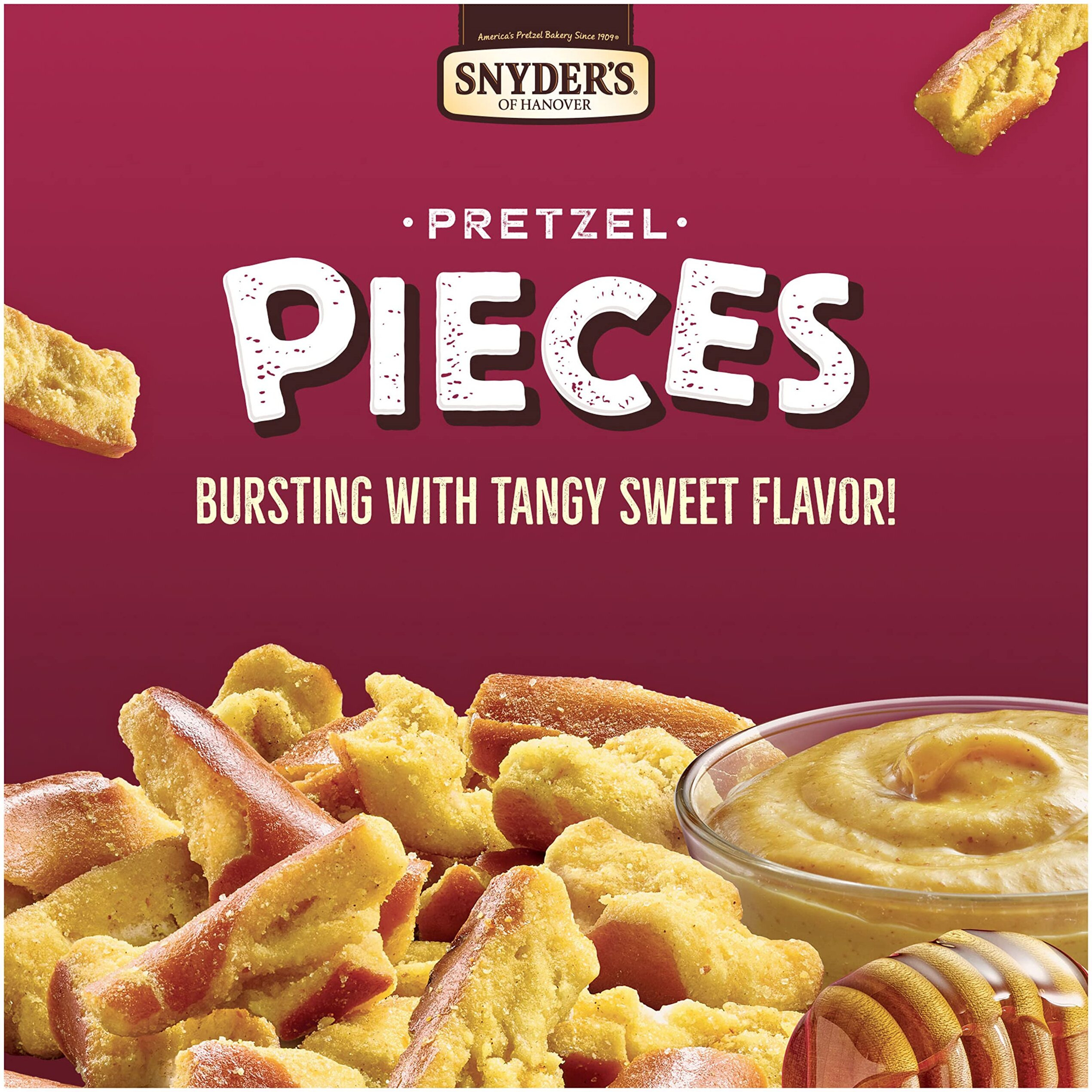 Snyder's Of Hanover Pretzel Pieces, Honey Mustard And Onion, 8 Oz (Pack Of 6)