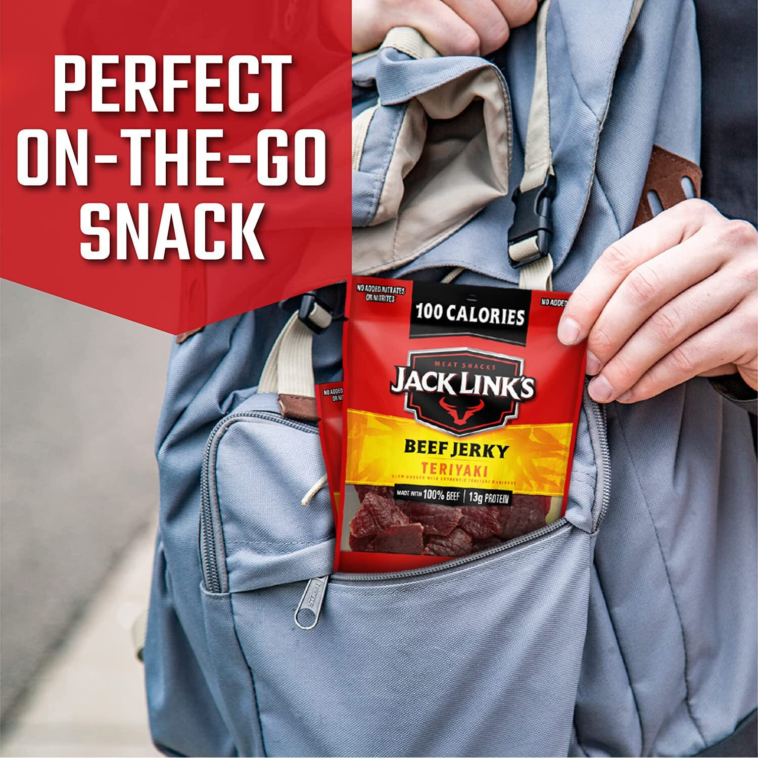Jack Link's Beef Jerky Variety - Includes Original And Teriyaki Flavors, On The Go Snacks, 13G Of Protein Per Serving, 9 Count Of 1.25 Oz Bags