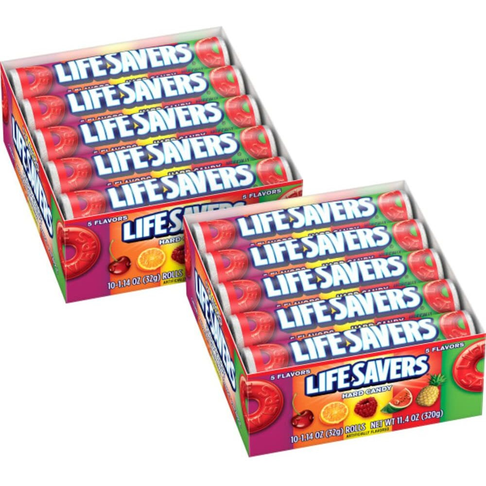 Life Savers 5 Flavors Hard Candy Rolls, 1.14 Ounce - 10 Count (Pack Of 2)
