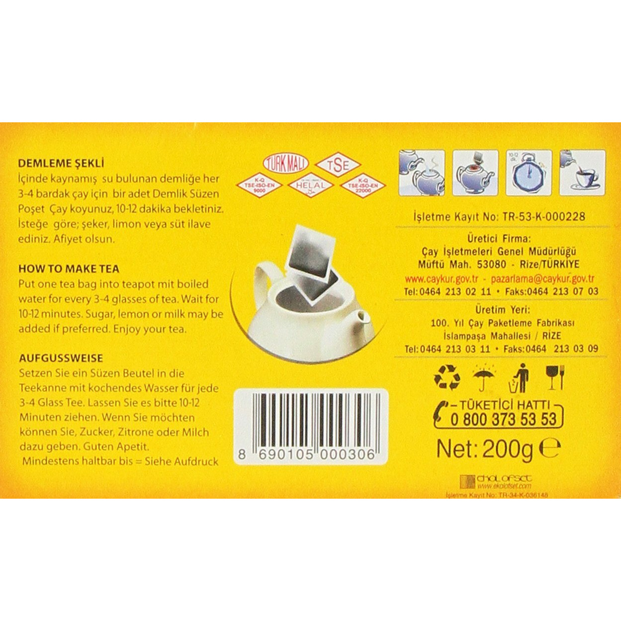 Black Tea Bags For Tea Pot (40 Bags)