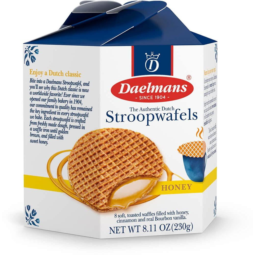 Daelmans Stroopwafels, Dutch Waffles Soft Toasted, Honey, Office Snack, Kosher Dairy, Made In Holland, 8 Stroopwafels Per Box, 8.11 Oz (Pack Of 1)