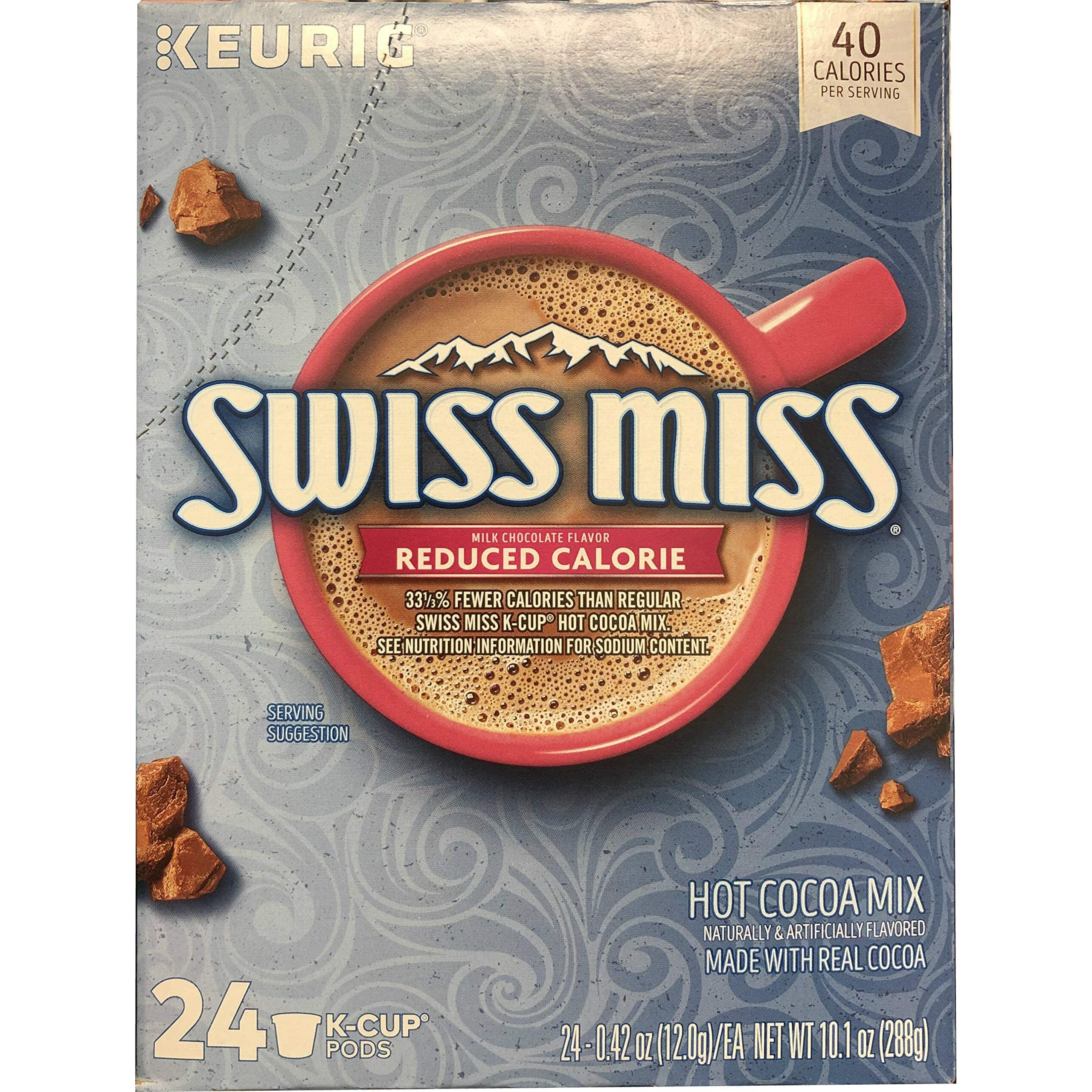Swiss Miss Reduced Calorie Hot Cocoa K-Cup Pods For Keurig Brewers, 24 Count