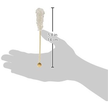 Sweetgourmet White Pure Cane Sugar Swizzle Sticks | Rock Candy Wrapped | Pack Of 10