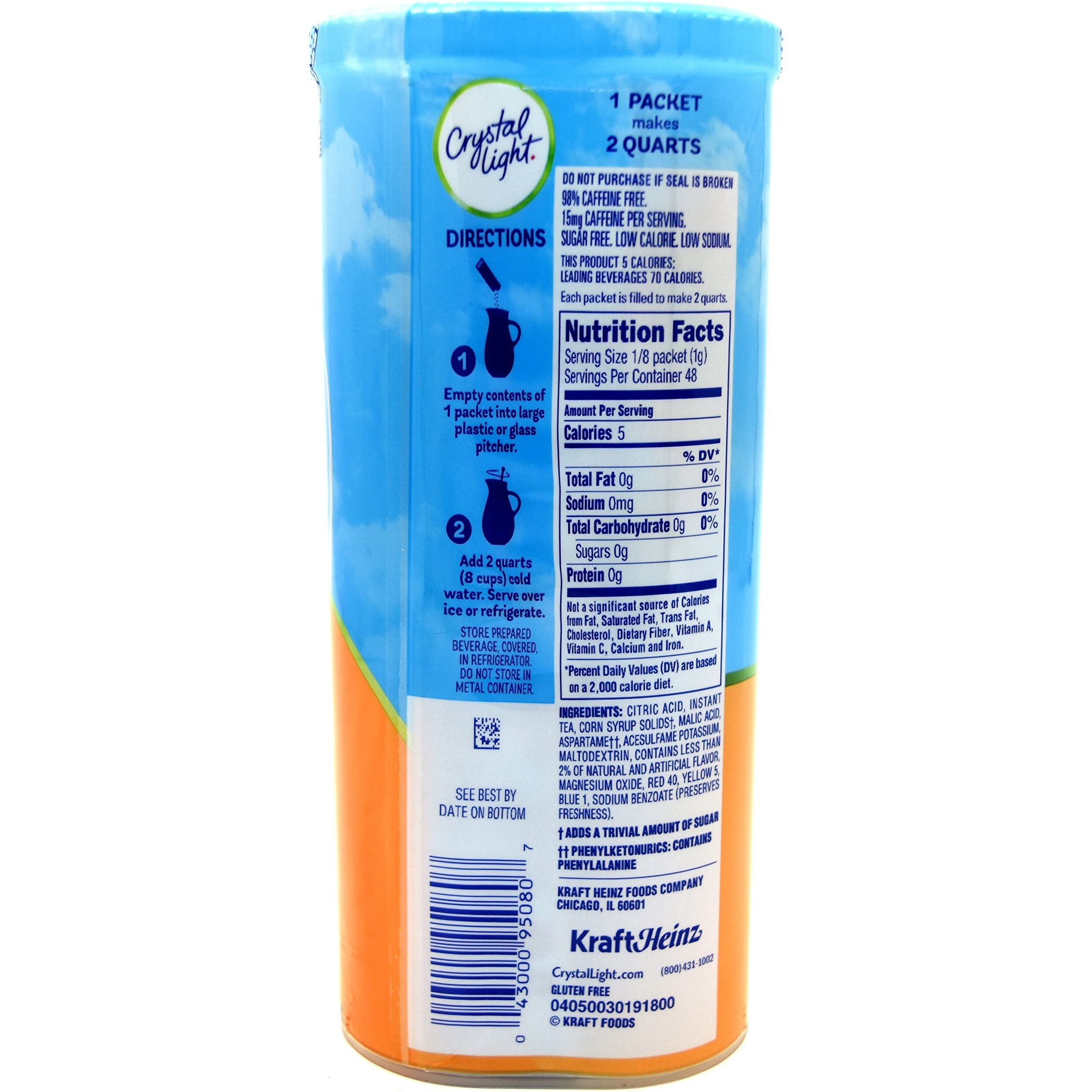 Crystal Light Peach Tea, 12-Quart 1.5-Ounce Canister (Pack Of 3)