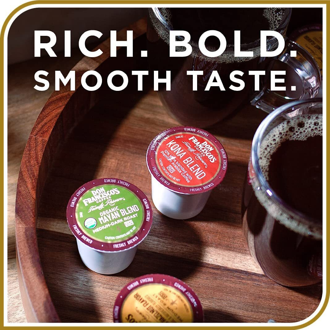 Don Francisco's French Dark Roast Coffee Pods - 24 Count - Recyclable Single-Serve Coffee Pods, Compatible With Your K- Cup Keurig Coffee Maker