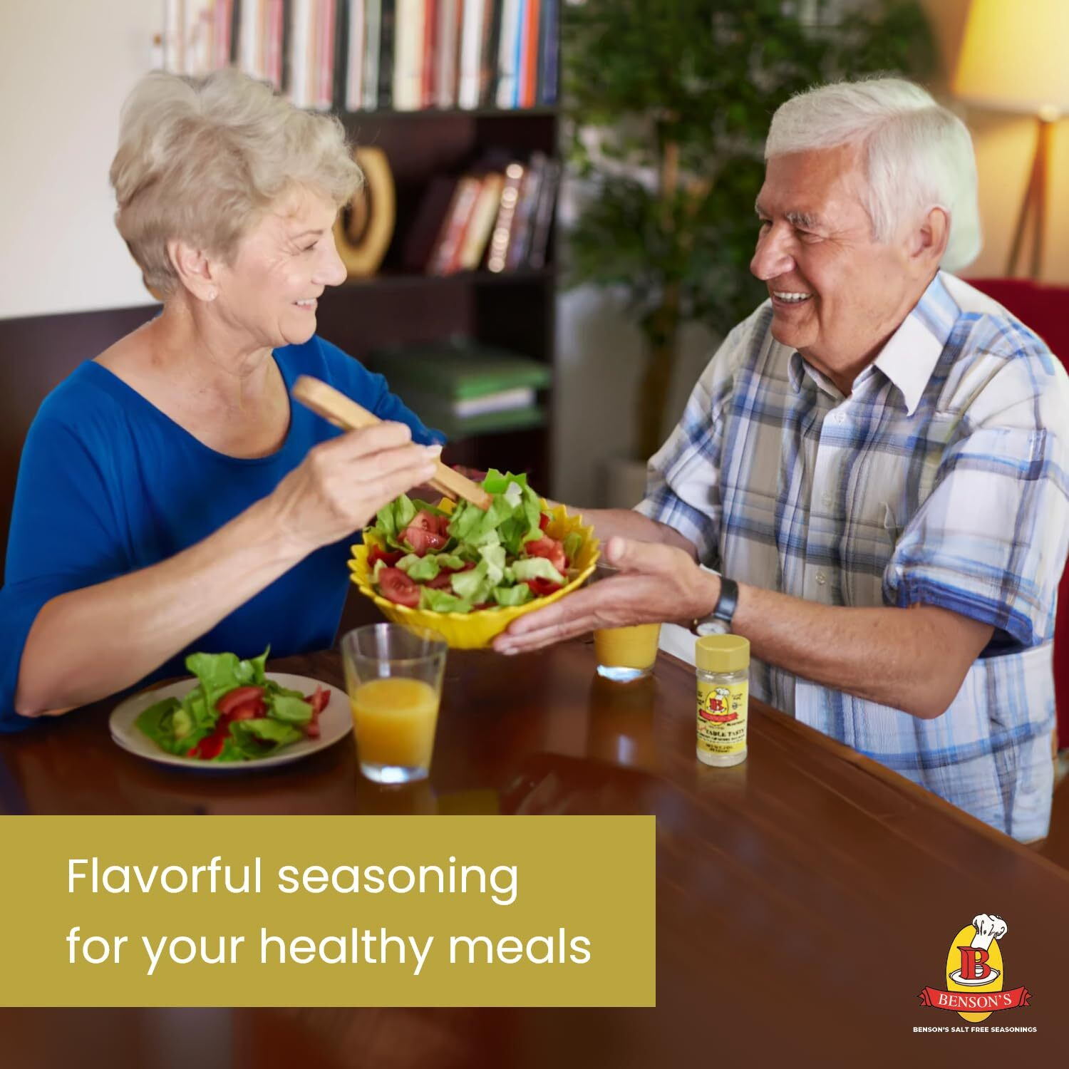 Bensons - Table Tasty Salt Substitute, Salt-Free Gourmet Popcorn Seasoning, No Sodium, No Potassium Chloride, No Msg, Gluten Free, 3Oz Bottle With Shaker Top