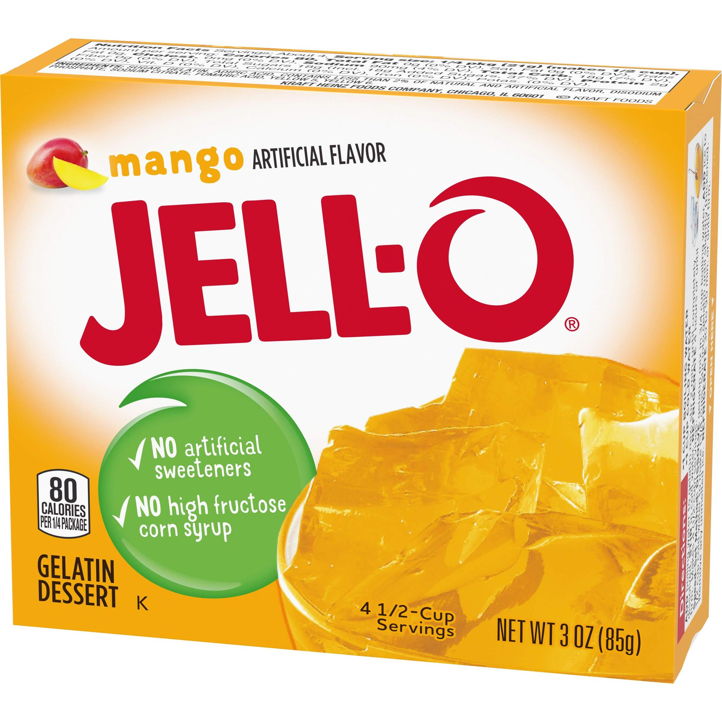 Jell-O Mango Gelatin Mix (3 Oz Boxes, Pack Of 24)