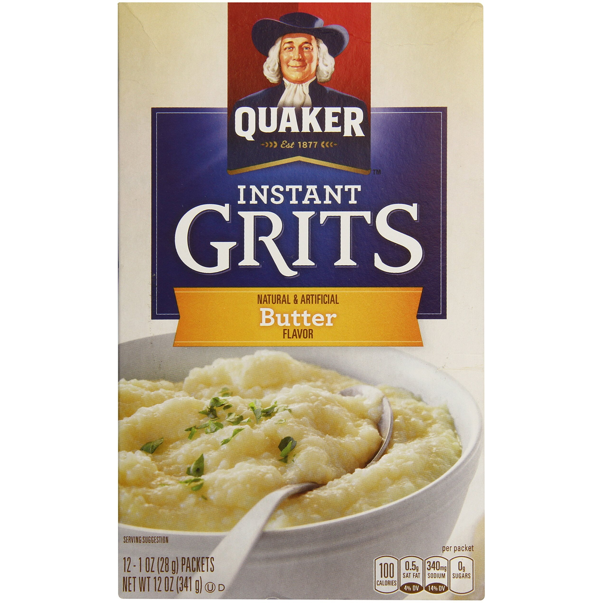 Quaker Instant Grits, Butter, 12 Ounce