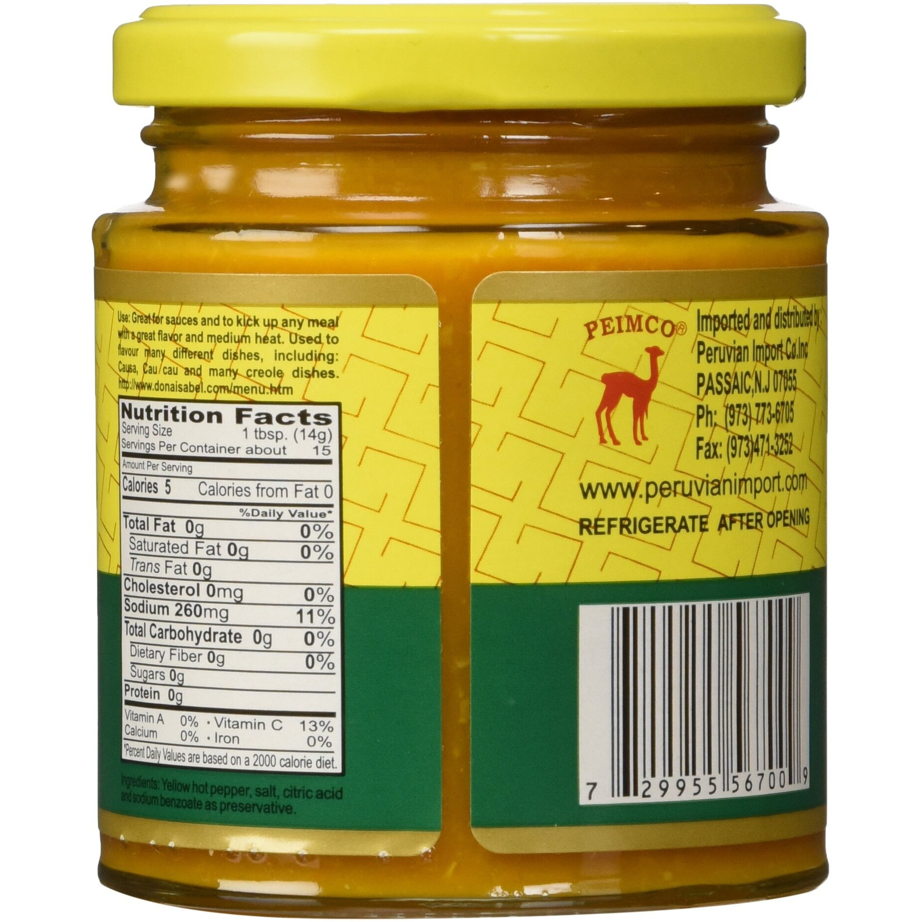 Doa Isabel Aji Amarillo Molido (Yellow Hot Pepper Paste) 7.5Oz Single Bottle - Product Of Peru