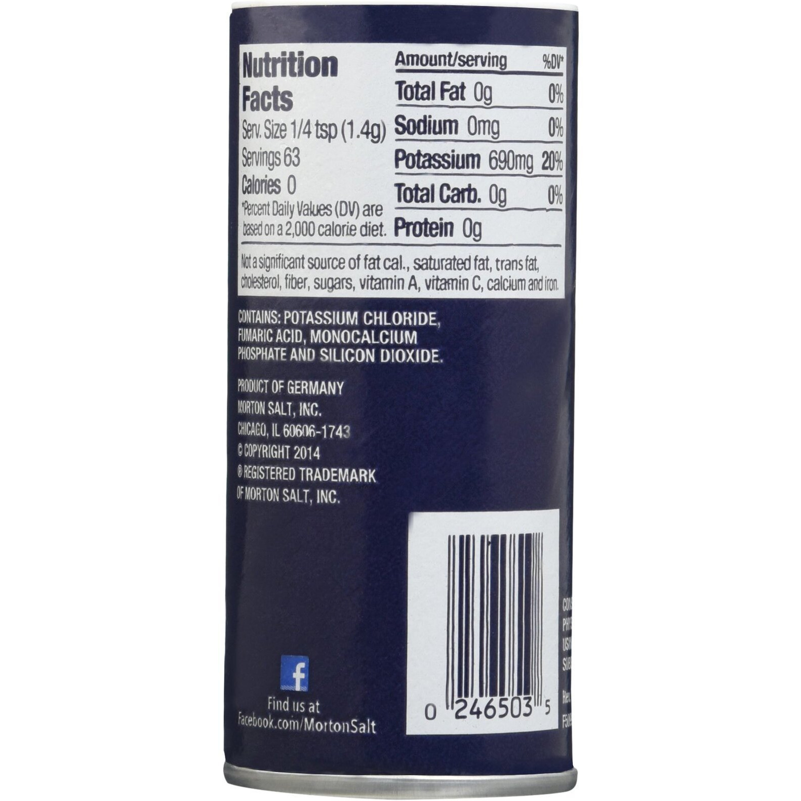 Morton Salt Substitute, 3.12 Oz, 2 Pk