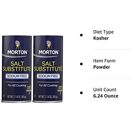 Morton Salt Substitute, 3.12 Oz, 2 Pk