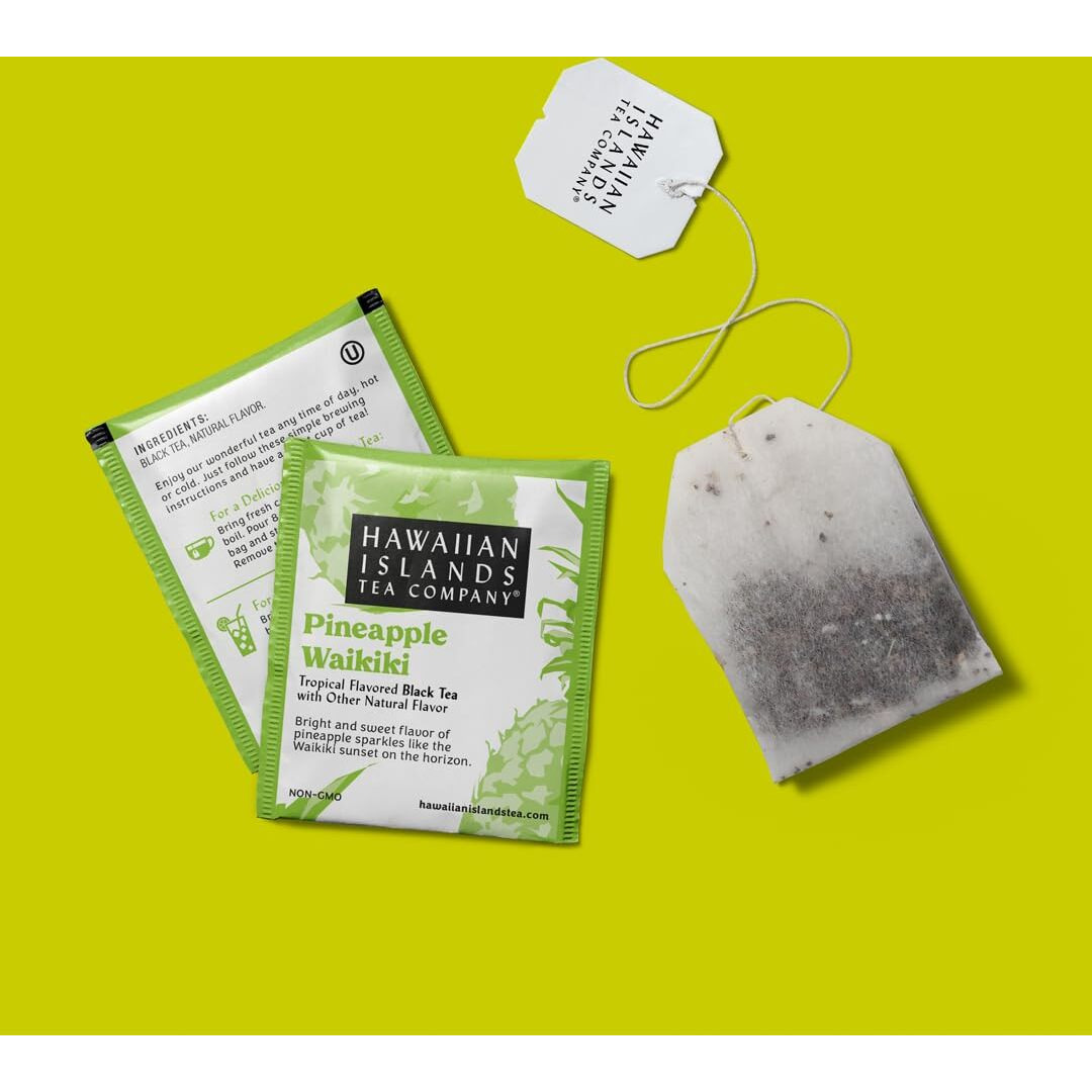 Hawaiian Islands Tea Company Pineapple Waikiki Black Tea, All Natural - 20 Teabags (1 Box)