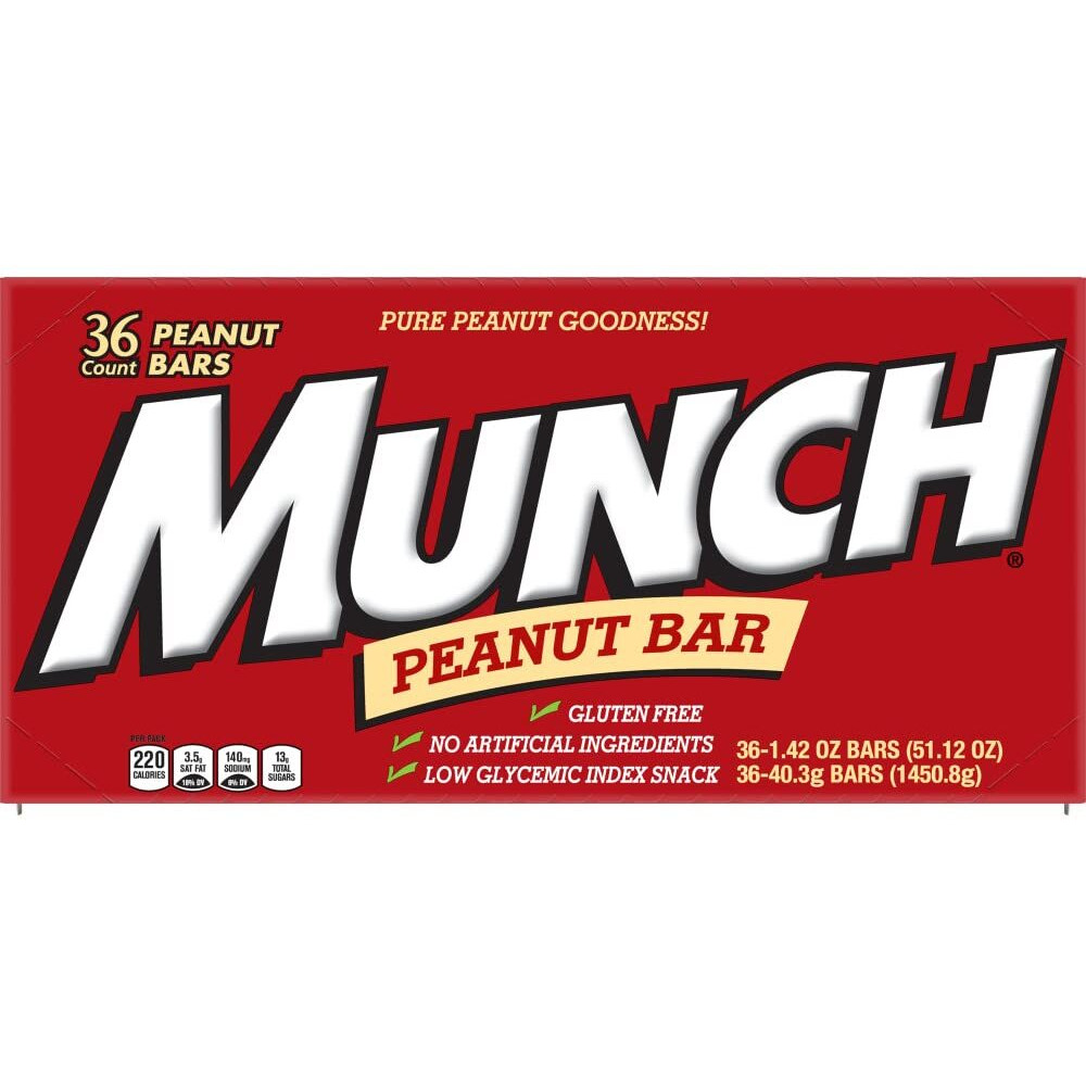 Munch Peanut Bar Singles Size 1.42-Ounce Bar 36-Count Box