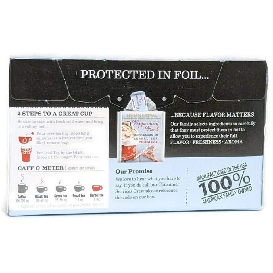 Bigelow Peppermint Bark Mint Chocolate Herb Tea (Pack Of 2)