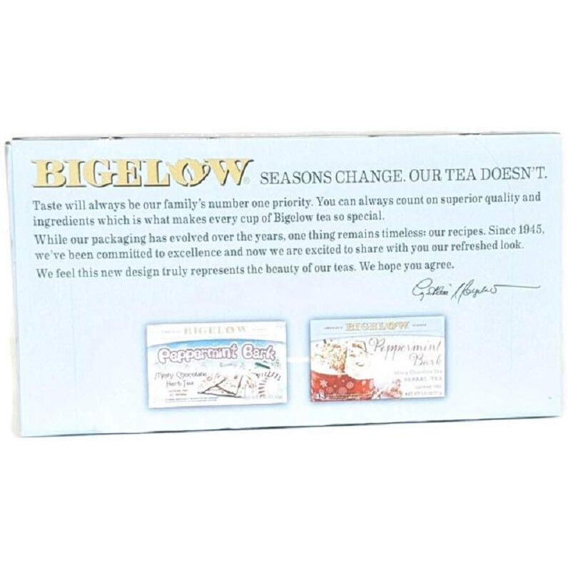 Bigelow Peppermint Bark Mint Chocolate Herb Tea (Pack Of 2)