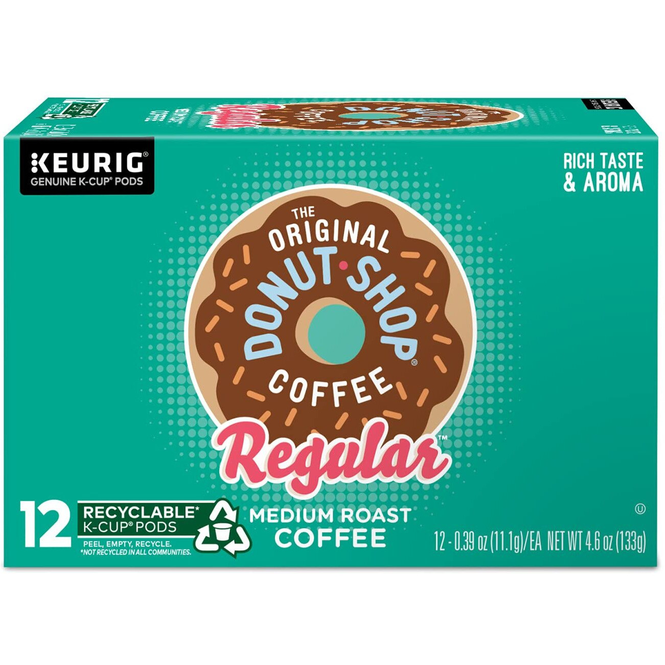 The Original Donut Shop Regular Keurig Single-Serve K-Cup Pods, Medium Roast Coffee, 12 Count