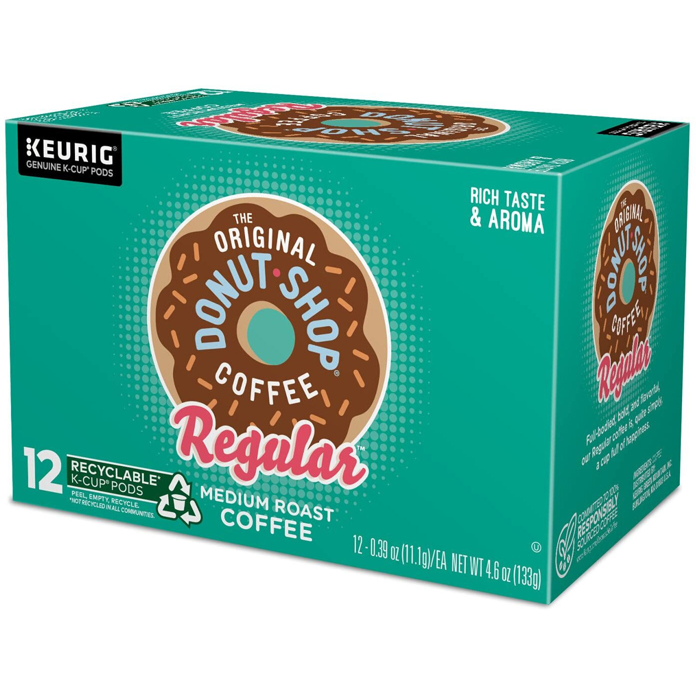 The Original Donut Shop Regular Keurig Single-Serve K-Cup Pods, Medium Roast Coffee, 12 Count