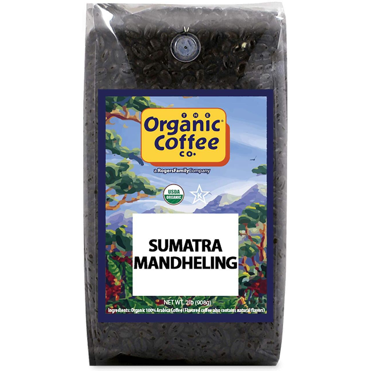 The Organic Coffee Co. Whole Bean Coffee - Sumatra Mandheling (2Lb Bag), Medium Roast, Usda Organic