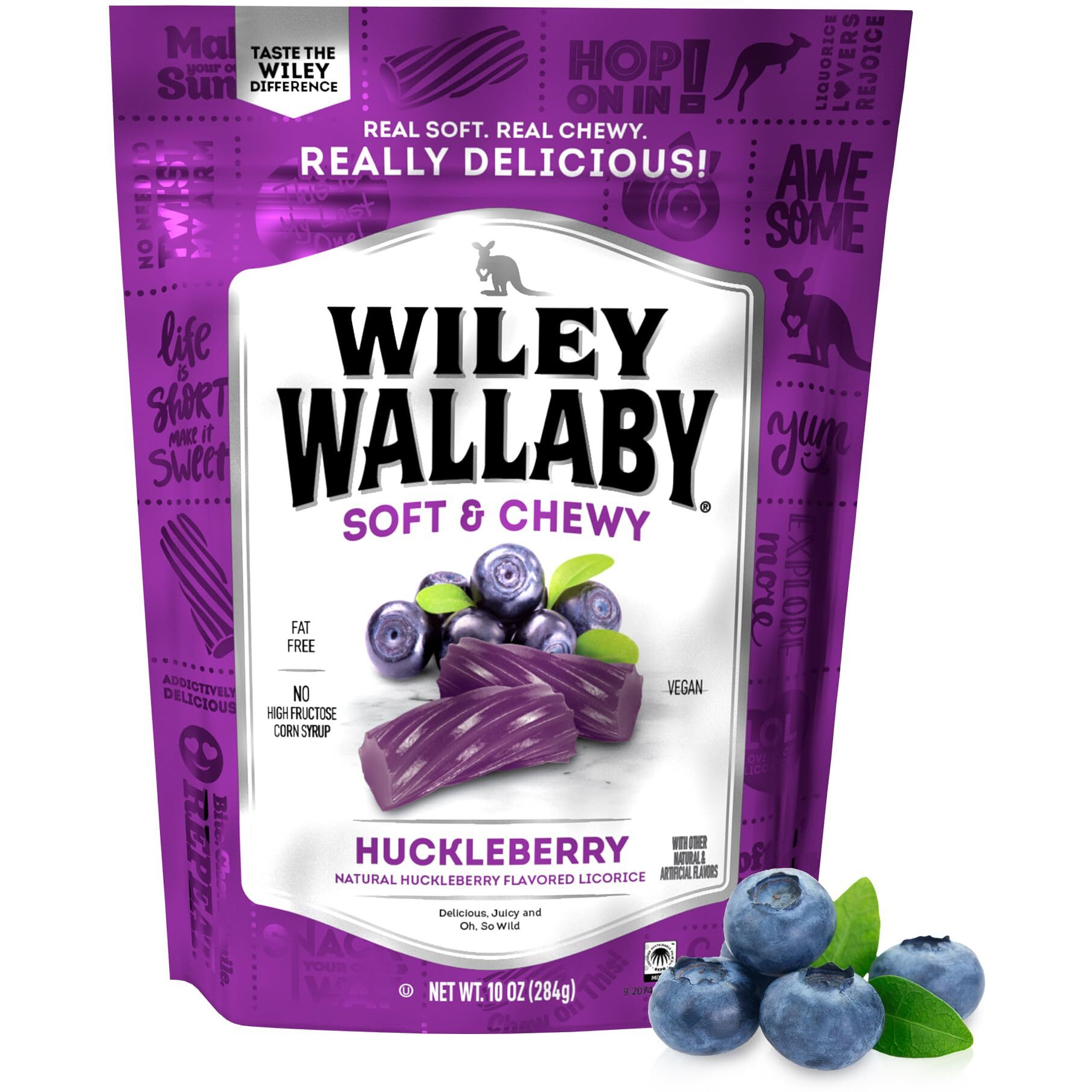 Wiley Wallaby Licorice 10 Ounce Classic Gourmet Soft & Chewy Australian Huckleberry Licorice Candy Twists, 1 Pack