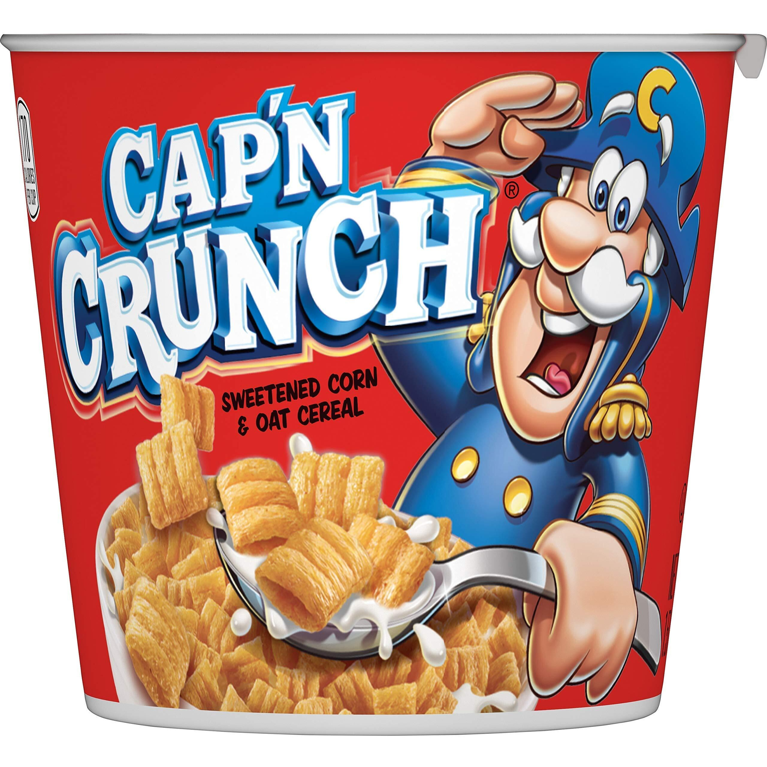 Cap'N Crunch Breakfast Cereal, Original, 1.51Oz Individual Cups (12 Pack)