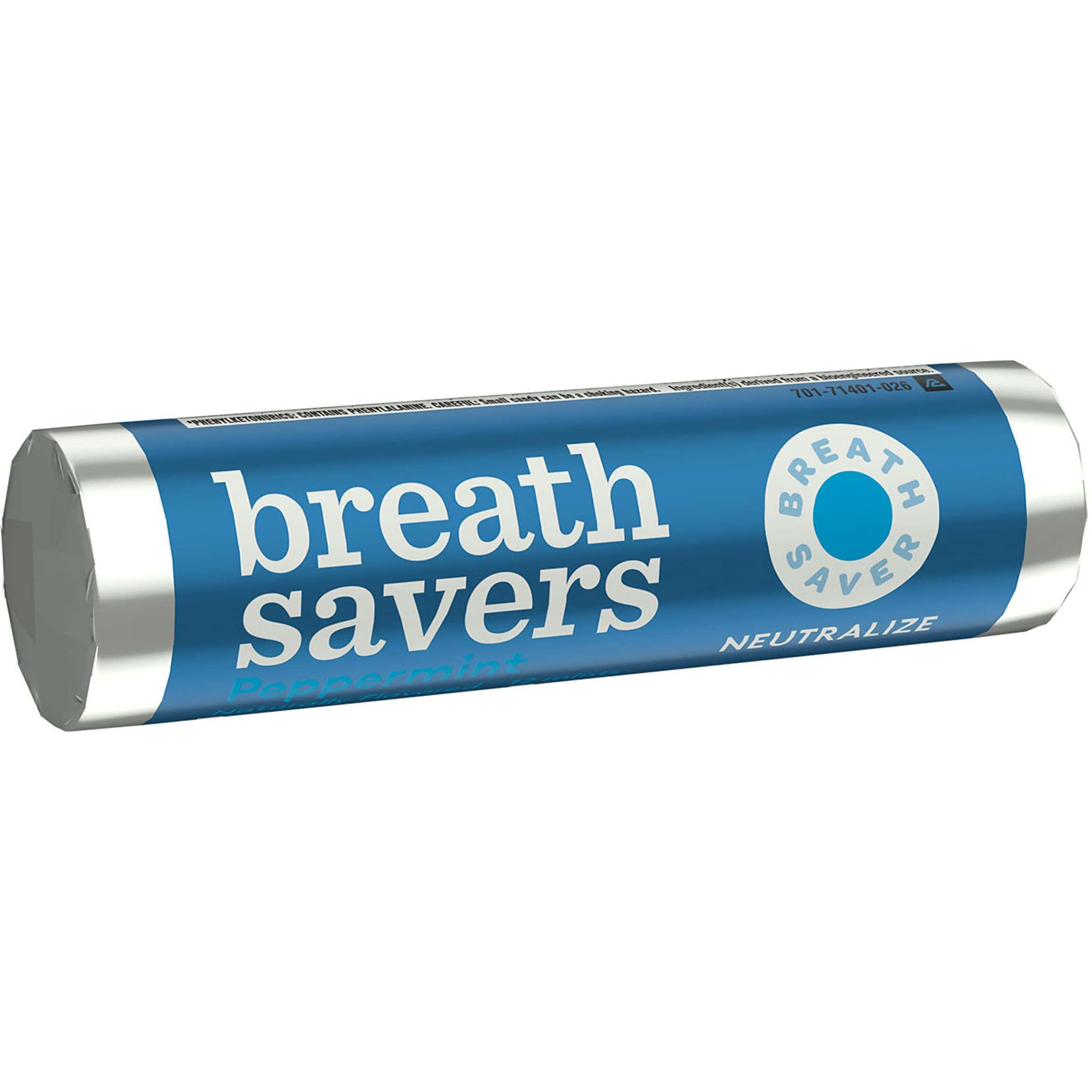 Breath Savers Peppermint Sugar Free Breath Mints Rolls, 0.75 Oz (24 Count)