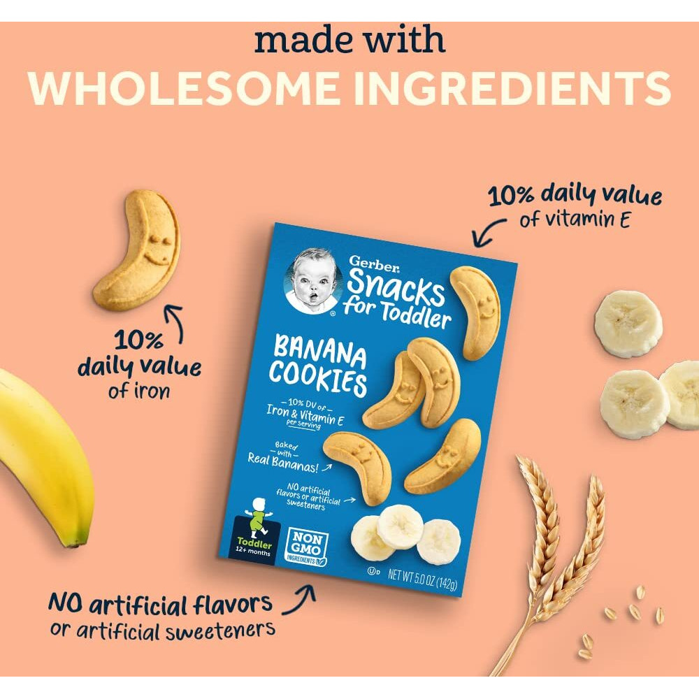 Gerber Snacks For Baby Arrowroot Biscuits, 5.5 Ounce Pouch (Pack Of 4)